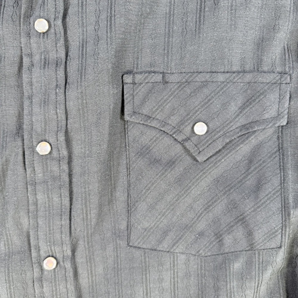 Ely Cattleman Shirt Men 16.5 34 Large Black Pearl Snap Long Sleeve Western Rodeo - Picture 4 of 9
